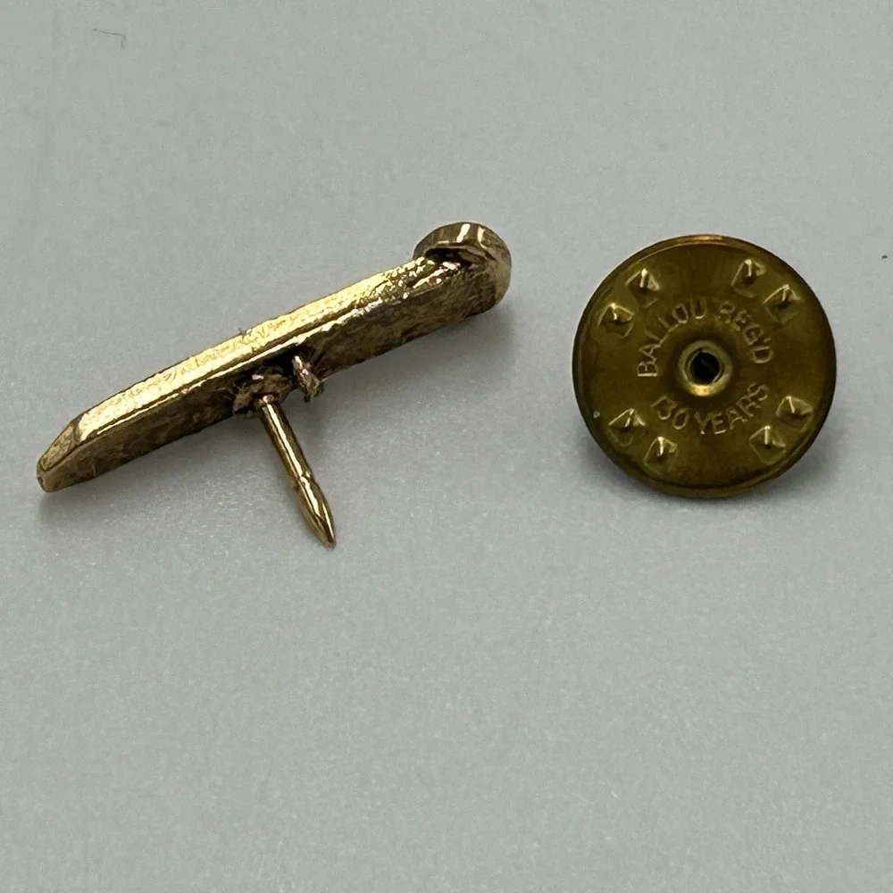 Vintage 1923 Alaska Railroad Last Spike Golden Hat Pin Tie Tac Collectible Train